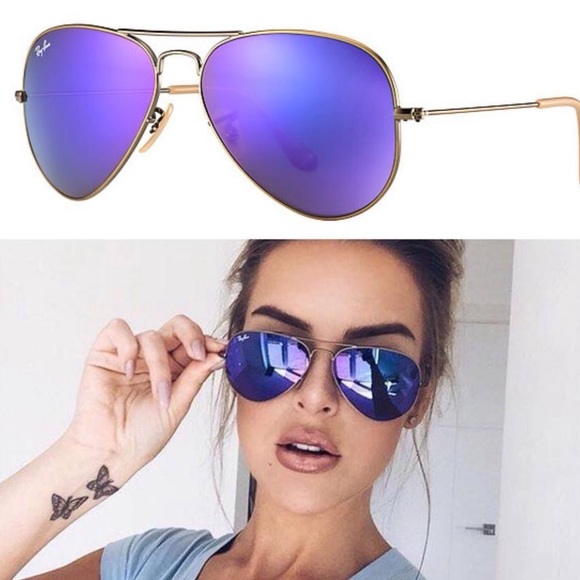 Rayban Aviators Lavender Flash 